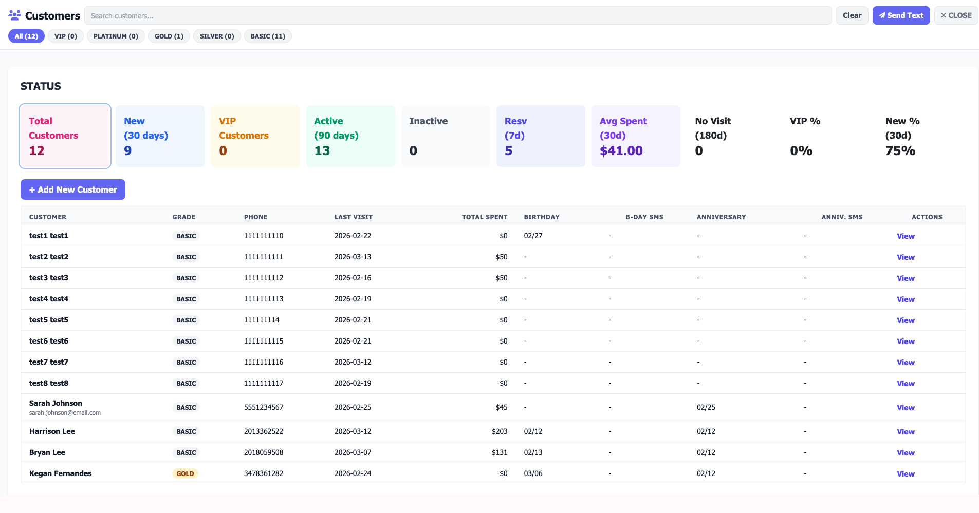 Beauty POS Customer Management