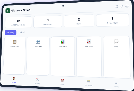 Shop ERP Dashboard on Tablet
