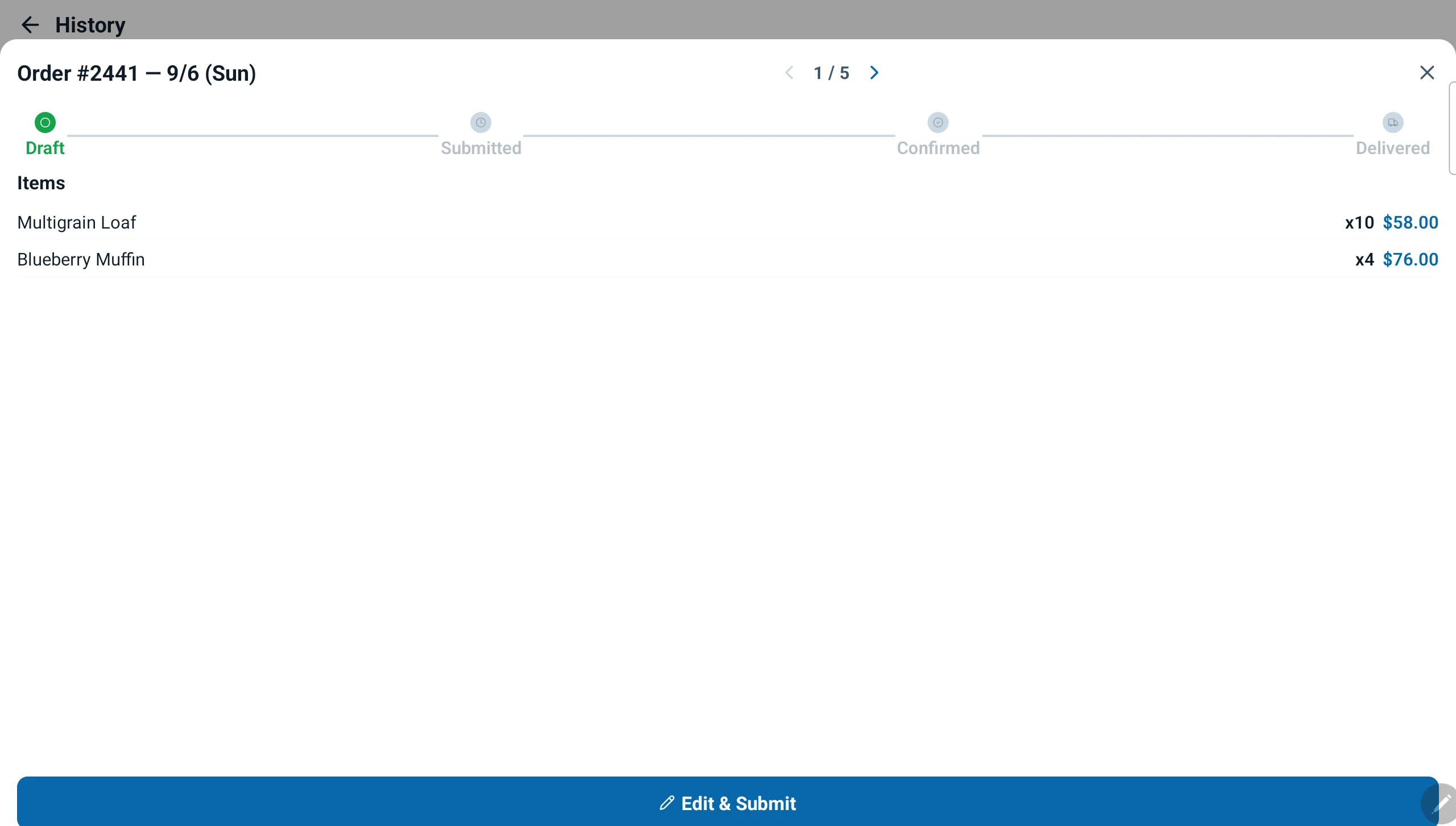 Smart Order Coordinator — Review before submit